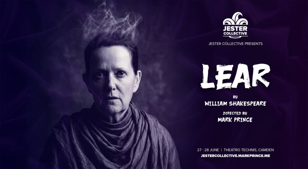 Erin Costello as Lear in Jester Collective’s Lear at Theatro Technis
