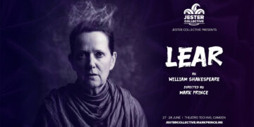 Erin Costello as Lear in Jester Collective’s Lear at Theatro Technis
