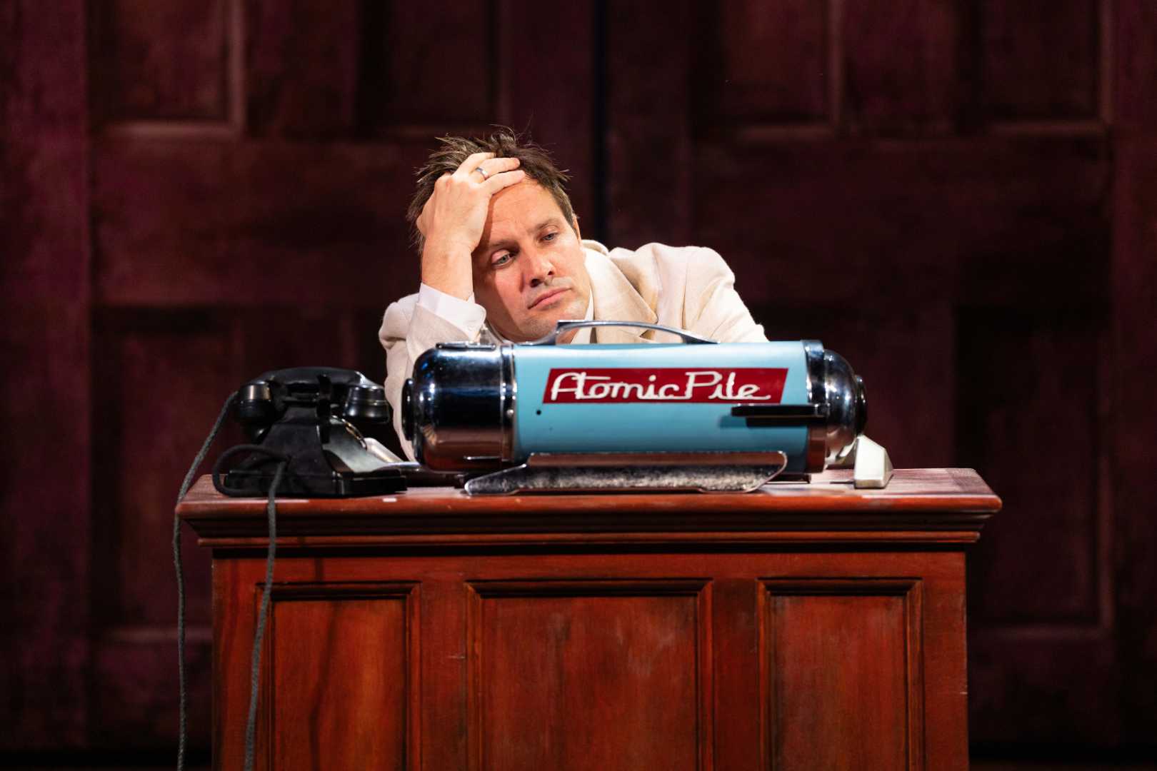 Jack Ashton in Our Man in Havana at Theatre Royal Windsor.