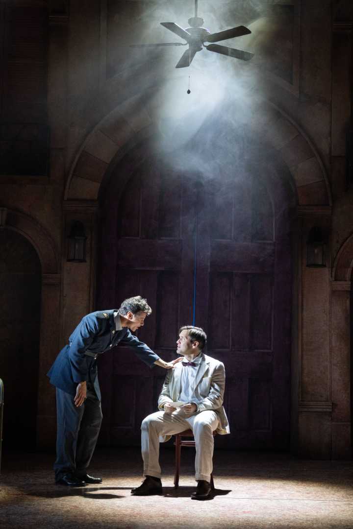 Leon Ockenden and Jack Ashton in Our Man in Havana at Theatre Royal Windsor.